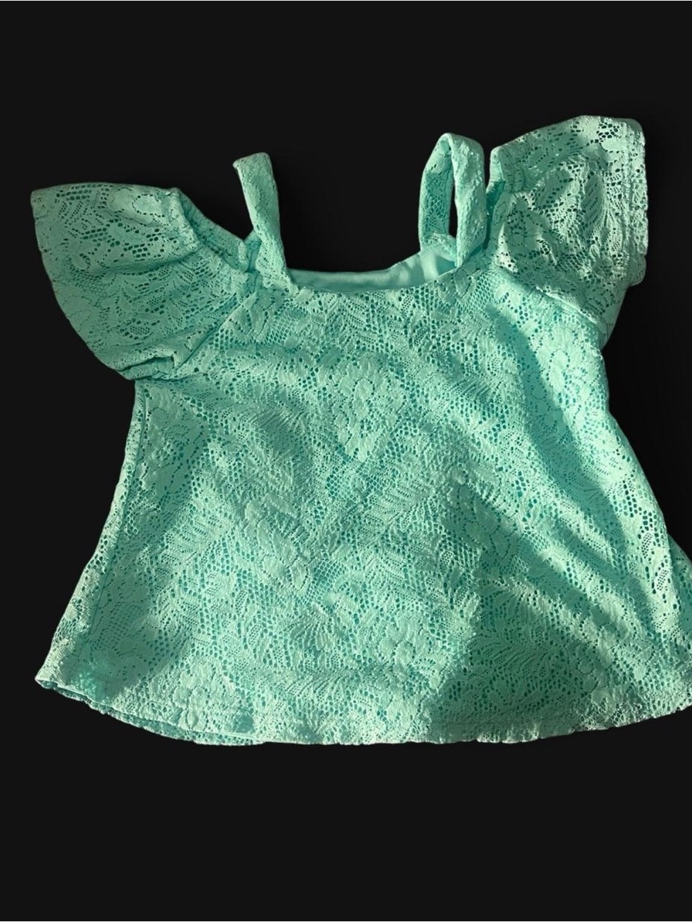 Mint Lace Flutter Sleeve Women's Blouse